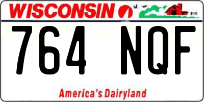 WI license plate 764NQF
