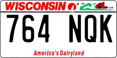 WI license plate 764NQK