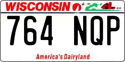 WI license plate 764NQP