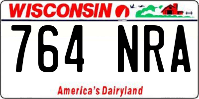 WI license plate 764NRA