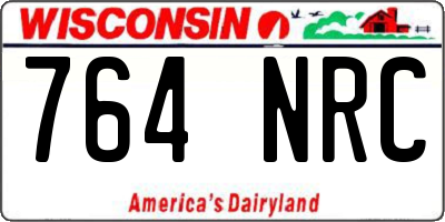 WI license plate 764NRC
