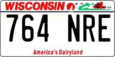 WI license plate 764NRE