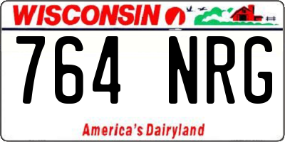 WI license plate 764NRG