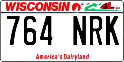 WI license plate 764NRK