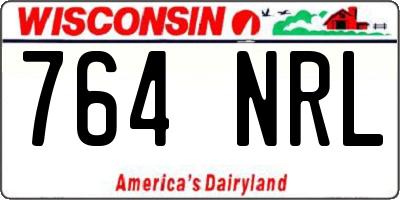 WI license plate 764NRL