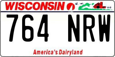 WI license plate 764NRW