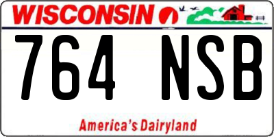 WI license plate 764NSB