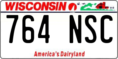 WI license plate 764NSC