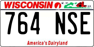 WI license plate 764NSE