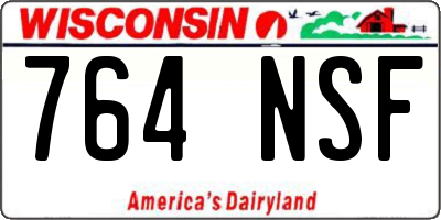 WI license plate 764NSF