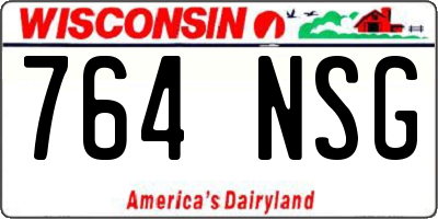WI license plate 764NSG