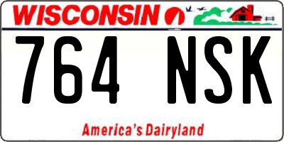 WI license plate 764NSK