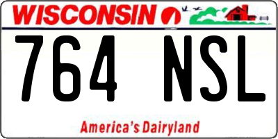 WI license plate 764NSL