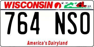 WI license plate 764NSO