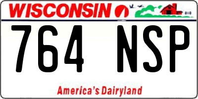 WI license plate 764NSP