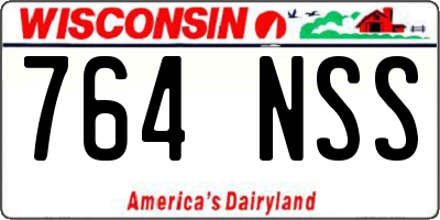 WI license plate 764NSS