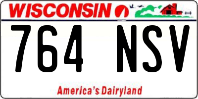 WI license plate 764NSV