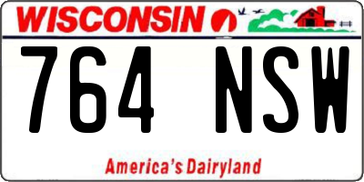 WI license plate 764NSW