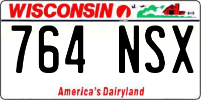 WI license plate 764NSX