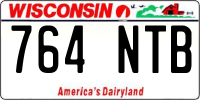 WI license plate 764NTB