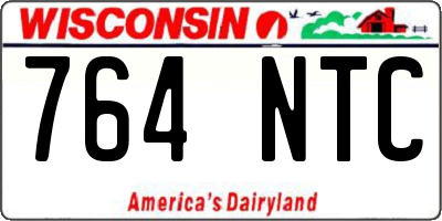 WI license plate 764NTC