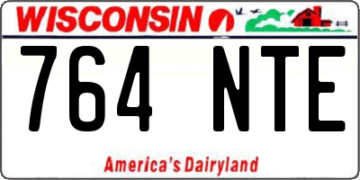 WI license plate 764NTE