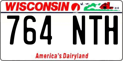 WI license plate 764NTH