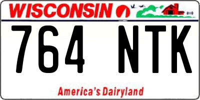 WI license plate 764NTK