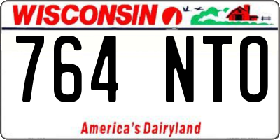 WI license plate 764NTO
