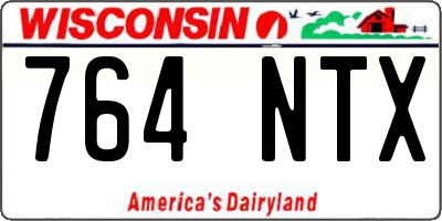 WI license plate 764NTX