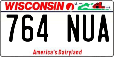 WI license plate 764NUA