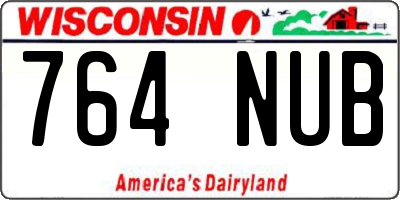 WI license plate 764NUB