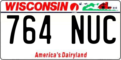 WI license plate 764NUC