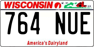 WI license plate 764NUE