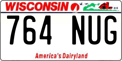WI license plate 764NUG