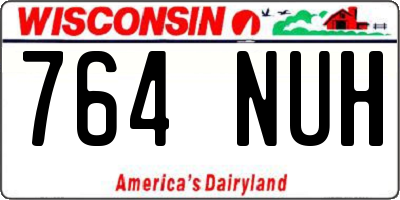 WI license plate 764NUH