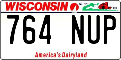WI license plate 764NUP