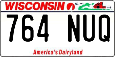 WI license plate 764NUQ