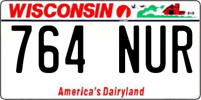 WI license plate 764NUR