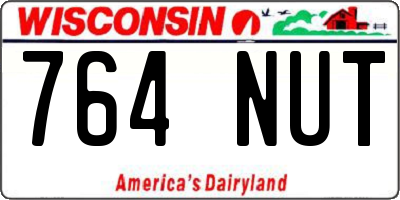 WI license plate 764NUT