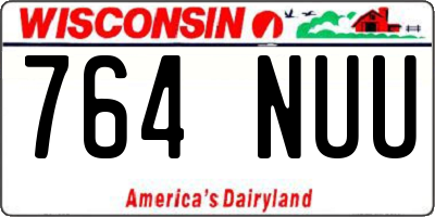 WI license plate 764NUU