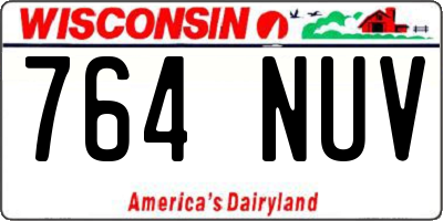 WI license plate 764NUV