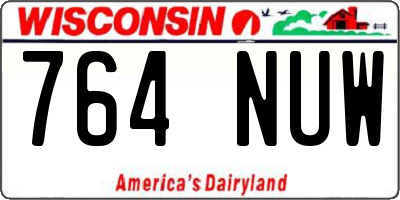 WI license plate 764NUW
