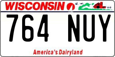 WI license plate 764NUY