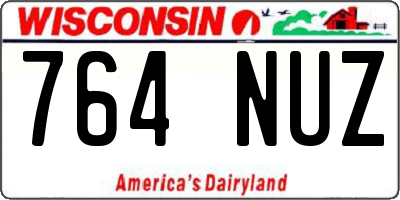 WI license plate 764NUZ