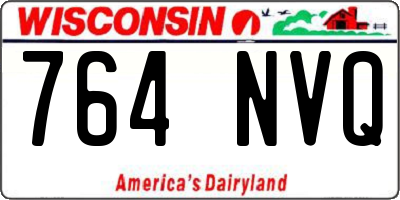 WI license plate 764NVQ