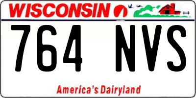 WI license plate 764NVS