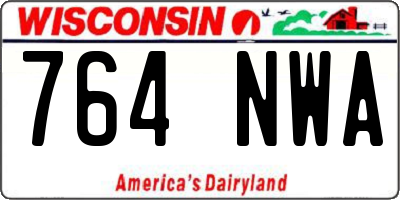WI license plate 764NWA