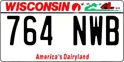WI license plate 764NWB