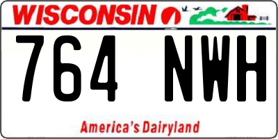 WI license plate 764NWH